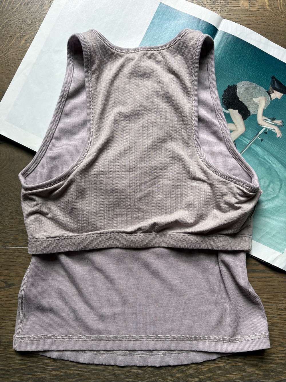 Vuori Pose Plyo Built-In Bra Cropped Tank Top Soft Rib Knit In Chia Size S - Picture 13 of 14